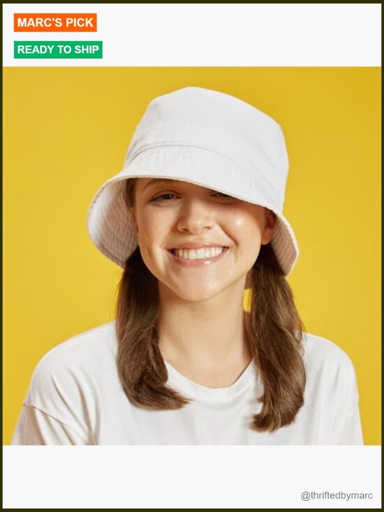 100% Cotton Long Brim Bucket Hat Deeper Round Top Packable Sun Hat main image 4